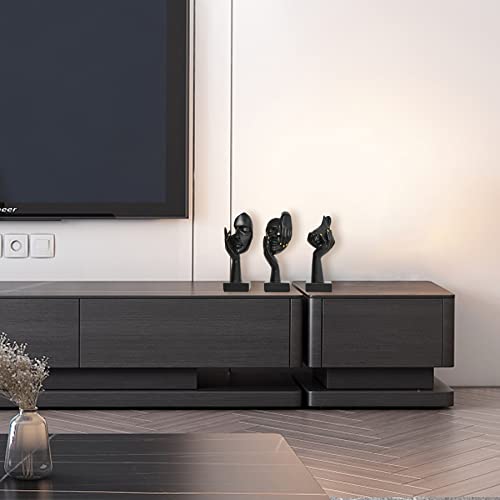 Awnr Black Women Face Statue Set Of 3 Abstract Sculpture Small Figurines For Modern Home Decor Living Room Shelf Bookshelf Accents Tv Stand Mantel Decorative Objects Office Desk Decorations #TOP7