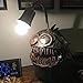 Rustic USB Angler Fish Lamp, Cafele Shark Lamp Steampunk Style Table Lamp, Simulation Flame LED Bulbs Lights, Handmade Night Lights, Book Lights, Industrial Creative Decor for Home/Office (Medium)
