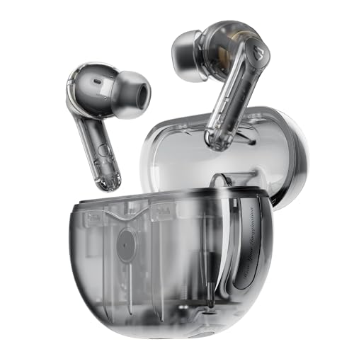 SoundPEATS Air4 Pro Wireless Earbuds Snapdragon Sound AptX Lossless, Earphone Bluetooth 5.3 Adaptive Hybrid Active Noise Canceling with 6 Mics Aptx Voice for Calls, 26 Hours Transparent Black