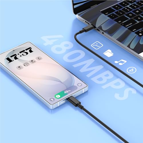 Image of 60W GaN PD3.0 Super Fast Type-C Charger for Samsung Galaxy S26 Ultra, 10FT USBC Fast Charging Cable /Cord for Samsung Galaxy S26 S25 S24 S23 Plus,Android Phone, iPhone 17 /16 /15 Pro Max, Tab S11,3Pack