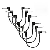 CDQZAIKEJI 6PCS Patchkabel Gitarre Pedal 30CM Rechtwinklig 6.35mm, Instrumentenkabel Rechtwinklig, Gitarren Patchkabel für Pedalboard Effektgeräte Verstärker Audio Verbindung