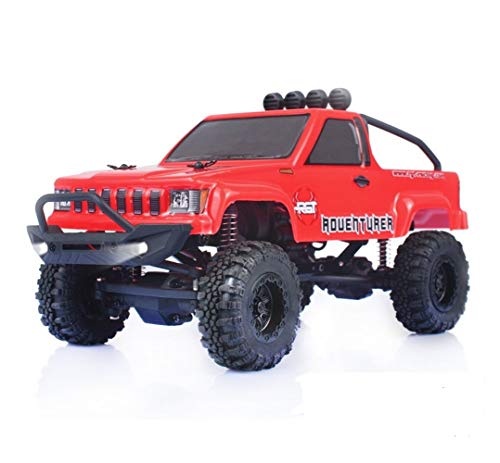 RGT RC Crawlers 1/24 Scale 4WD Off Road RC Car 4x4 Mini Monster Truck RTR LiPo Rock Crawler Adventurer with Lights (red)
