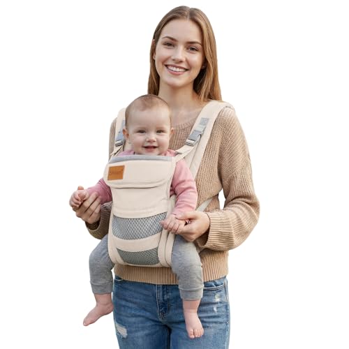 Shiaon Baby Carrier Newborn to Toddler 8-30lbs Beige