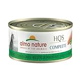 almo nature HQS Complete Chicken with Green Bean in Gravy Grain Free Wet Canned Cat Food (Pack of 24 x 2.47 oz/70g) (1704)