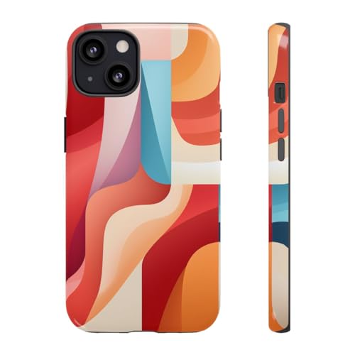 Coque iPhone 13 colorée abstraite rigide brillante de protection