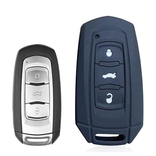 TiTiDeeR for Geely SC6 SC5 SC3 SC7 GE GS GT KC SV5 GV5 Soft Silicone Key Case Smart Remote Key Cover Auto Key Shell Protector (Black)
