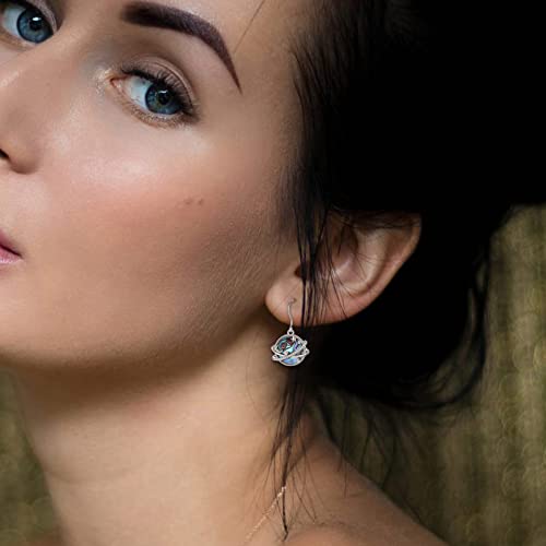 INFUSEU Natural Abalone Shell Jewelry Cute Butterfly Planet Necklace Earrings for Women Teen, 925 Sterling Silver4