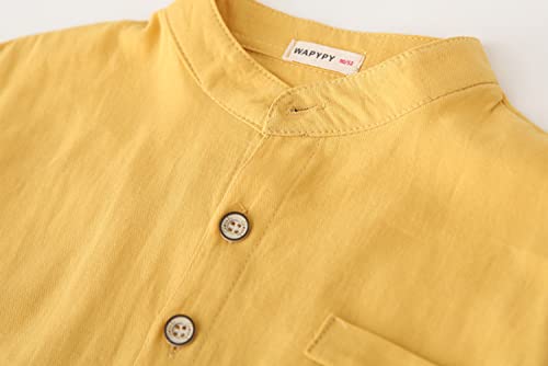 Toddler Boys Long Sleeve Cotton Button Down Shirt Solid Dress Shirts Tees Tops2