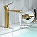 Casta Diva Brushed Gold Bathroom Sink Faucet for 1 or 3 Hole Sink, Single Handle Brass Lavatory Faucet incl. Deckplate, Tool Free Installation