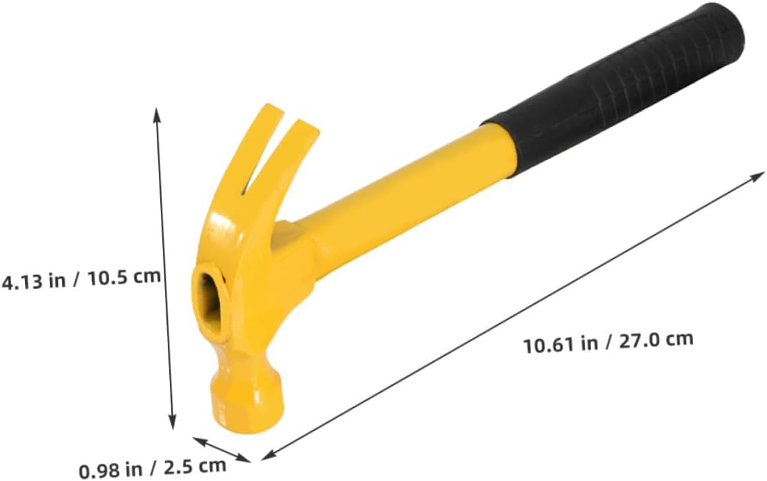HOMSFOU Claw Hammer 0.8lb Steel Handle Nailing Hammer Carpenter with Anti-skid Grip for DIY Projects and Home Repair