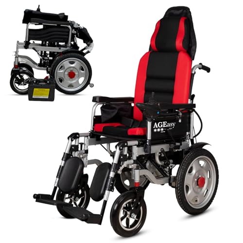 Image of Antara AGEasy (Max Group) Foldable Wheelchair for Old people, Adults & Patients | Sturdy Frame, Lightweight, Adjustable Footrest and Seatbelt for Safety (Power Wheelchair)
