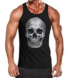 Neverless® Herren Tank-Top Totenkopf Skull Totenschädel Aufdruck Print Motiv Muskelshirt Muscle Shirt schwarz XXL