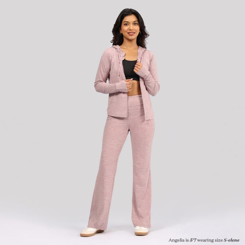 Image of BlissClub AirMelt Flare Pants - Lite | Flared Silhouette | Back Pocket| Weightless Fabric | High Rise Waistband, Regular (for Women Upto 5'4)