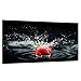 TMK - Plaque de protection en verre pour plaque de cuisson - 90 x 52 cm - Protection contre les éclaboussures - Plaque en verre - Décoration pour planche à découper - Noir tomate