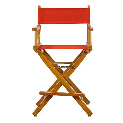 Casual Home 24" Director's Chair Honey Oak Frame-with Red Canvas, Counter Height