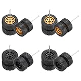 MECCANIXITY 6 Set 1/64 Wheels and Tires Set, Off-road Vehicles Real Riders Rims Includes Axles for RC Diecast...