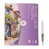 Qiwieod Cuaderno De Acuarela Para Adultos Y Niños – Incluye 12 Pinturas Y Pincel – Encuadernación De Apertura Plana 360° – Ideal Para Arte Diario Y Relajación