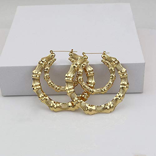 Bamboo Oversized Bamboo Hoop Earrings for Women (Double circle)3