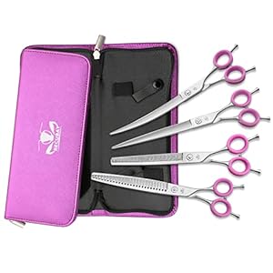 80-Professional-Dog-Grooming-Scissors-Set-4pcs-Set-with-Matte-Deluxe-440C-Stainless-Steel - Cucciolini Doodles   80-Professional-Dog-Grooming-Scissors-Set-4pcs-Set-with-Matte-Deluxe-440C-Stainless-Steel
