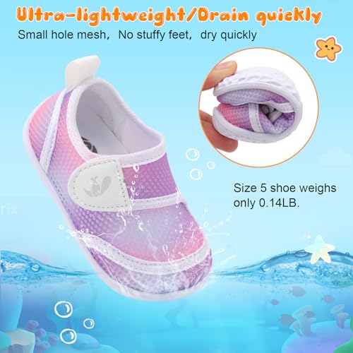 Image of FEETCITY Toddler Water Shoes Boys Girls Swim Shoes Quick Dry Kids Aqua Socks Barefoot for Beach Swimming Pool