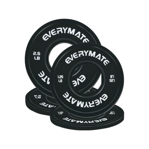 Image of EVERYMATE Change Weight Plates 1.25LB 2.5LB 5LB Set Fractional Olympic Bumper Plates for Cross Training Steel Insert Strength Training