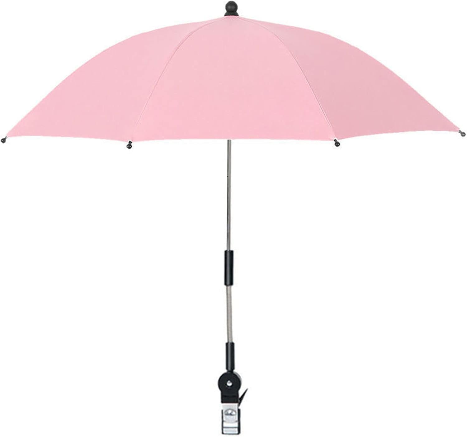 Paraguas para Silla con Abrazadera, Paraguas Portátil con Clip para Sillas de Playa, Cochecito de Patio Al Aire Libre, Sillas de Ruedas, Carritos de Golf(Rosa)
