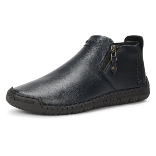 Image of Kraasa Men's Stylish Trendy Sneakers | High Tops Synthetic Side Zipper Casual Shoes | Ultra Soft Cushioned Insole | Airmix Sole Footwear