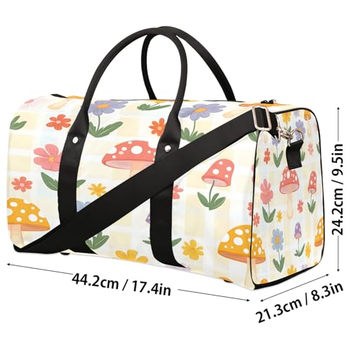 Mushroom Duffle Bag for Travel, Overnight Weekend Gym Carry On Luggage Bag, Cute Travel Duffel Bag for Men Women4