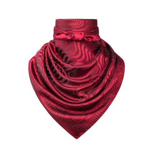Image of 35 inch Men's Large Square Jacquard Scarf - Cowboy Wild Rugged Style, With Gift Packed