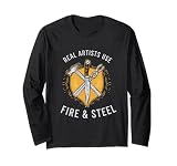 Real Artists Use Fire and Steel Knife Forger Crafting Long Sleeve T-Shirt