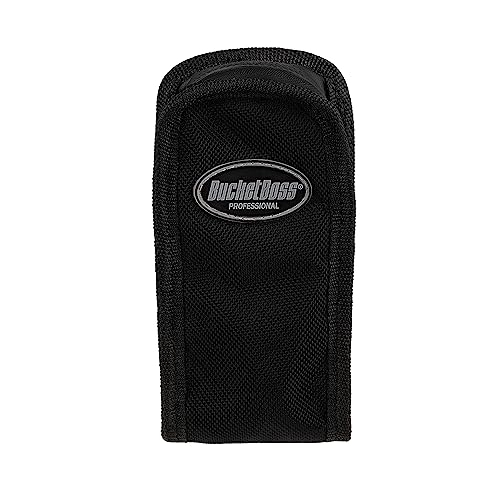 Bucket Boss Mobile Phone Pouch with Heavy-Duty Fabric, Foam Protected Body, Water-Resistant Zipper and Spring Steel Clip Attachment to Any Belt, in Black, 57500