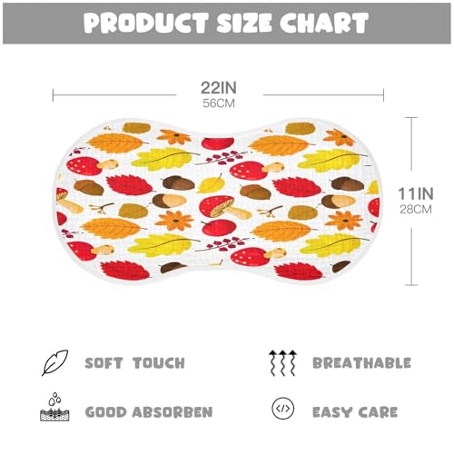 Kigai Colorful Leaves Burp Cloths for Baby 4-Layer Cotton Muslin Burping Cloths 22x11 inch Super Soft & Absorbent Spit Up Burp Rags for Newborn Boys Girls 2 Pack2