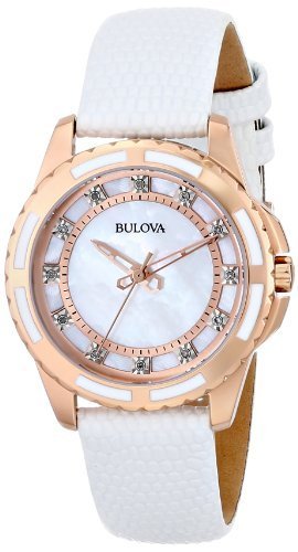 �u���[�o Women's 98P119 �X�e�����X�X�`�[�� Diamond-Accented Automatic Watch with ���U�[ Band [���s�A���i]