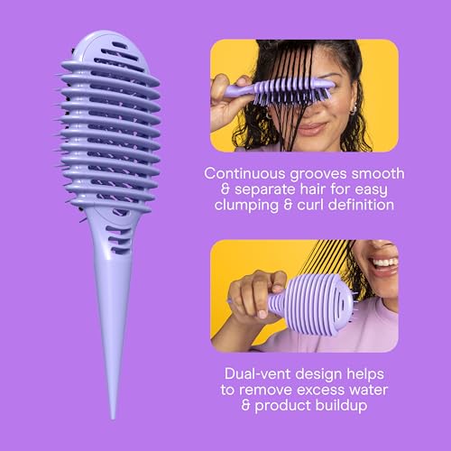 Image of Conair Curl Care Essentials Kit, Brush for Loose Curls, Mitt, & 4 Clips | Complete curly hair care kit: detangling brush, microfiber drying mitt, styling root clips, ideal for curl care beginners.