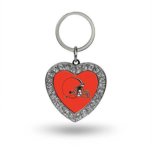 Image of Rico Industries NFL Football Rhinestone Heart Keychain - Great Accessory