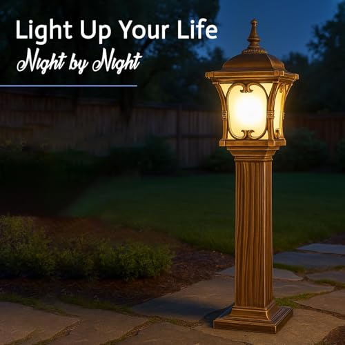 Image of GIGAWATTS GW-AP-30G Outdoor Garden Light - 101% Rust & Waterproof Die-Casting Aluminium Exterior Lamp for Garden, Boundary Street & Home Entrances (B22 Holder, Bulb Not Included, Gold)