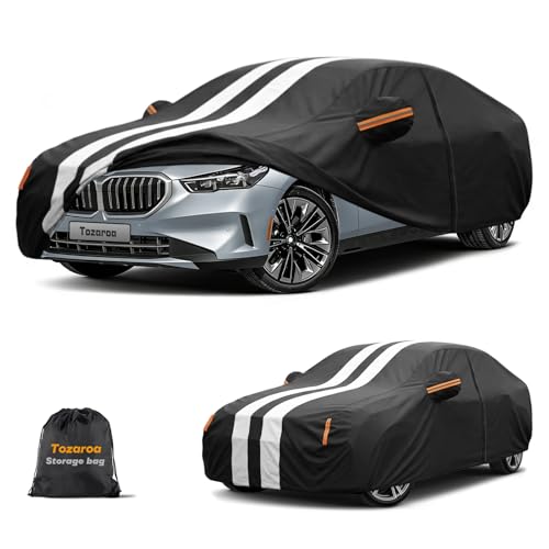 Multi-Layer Car Cover Custom Fit for BMW 5 Series 528i 530i 535i 540i M5 M550i M550 (2010-2026), 100% Waterproof All Weather, Gift with Towel, Heavy Duty Car Covers for Rain Sun UV Protection.