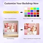 7x5FT Custom Backdrop Personalized Photo Backdrop Customized Vinyl Backdrop with Pictures Customize Fabric Photography, Gift for Graduation Christmas Wedding Birthday Party Anniversary (84x60in) - Image 2