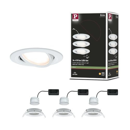 Spots LED encastrés orientables 230V Paulmann 93449 blanc 2700K pour plafond