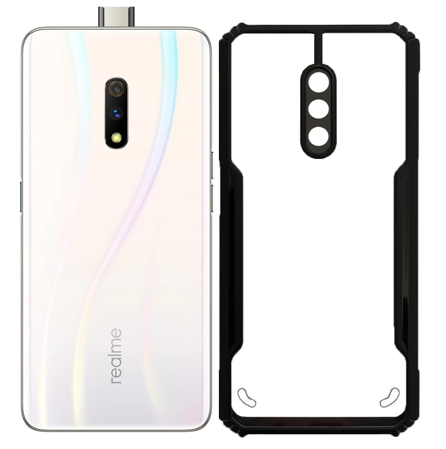 Image of Back Cover case Armor Mobile Cover for Realme x - Transparent Grip Case /Shockproof Corners with Camera Protection
