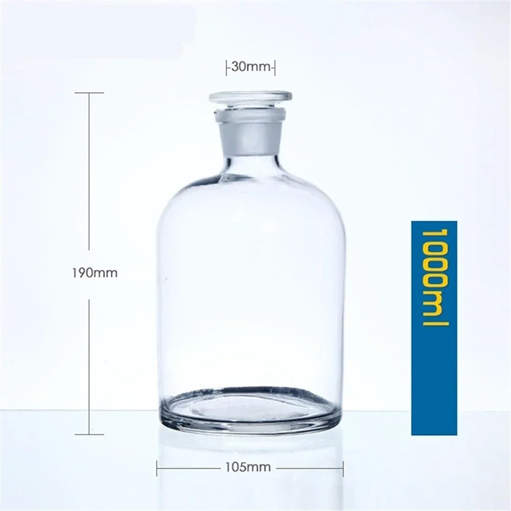 Cristalería de Laboratorio Botella de vidrio graduada de boca pequeña de 30/60/125/250/500/1000 ml, transparente, marrón, for laboratorio, experimentos.(TP 1000ml)