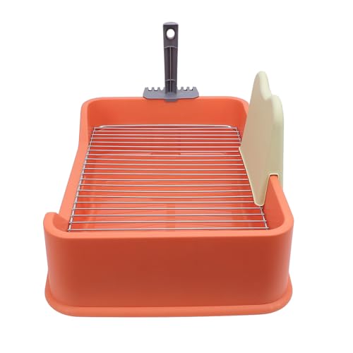 Caja de arena para gatos tipo bandeja con rejilla de acero inoxidable miniatura 5