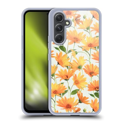 Head Case Designs Officially Licensed Micklyn Le Feuvre Orange Daisies Patterns 6 Gel Case [Military Grade Protection] Compatible with Samsung Galaxy A54 5G