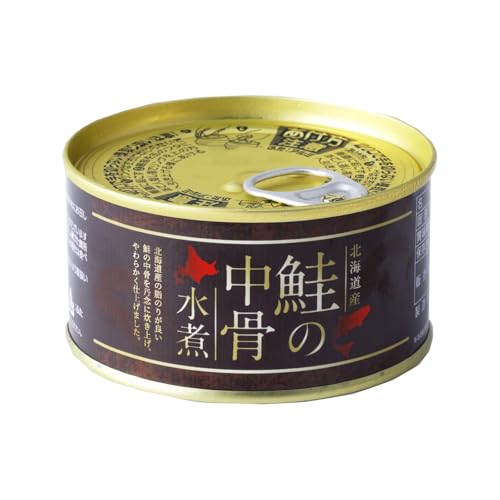 缶詰(鮭の中骨、イカの煮付け、カニ缶) 缶詰・1缶】中落ちタップリの鮭の中骨水煮缶180g 木の屋石巻水産