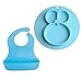 Inchant Enfant en Bas âge Silicone Aspiration Plate & Set Bavoir, napperon de qualité Alimentaire Sections Divided avec de Fortes Coupes d'aspiration, Bavoirs imperméables, la FDA et de bisphénol A.