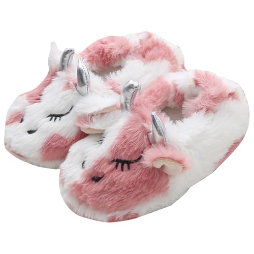 Kid Slippers Boys Kids Fuzzy Slippers Kids Slippers Comfortable Winter Warm Slippers with Non Slip Rubber Sole