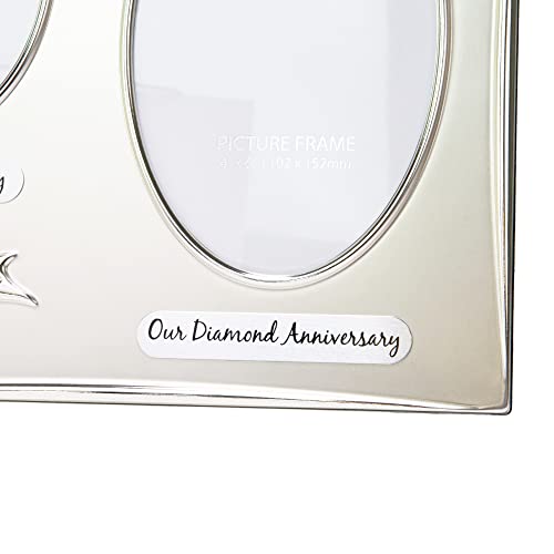 Haysom Interiors Traditional Two Tone Silver Plated 60Th Diamond Anniversary Double Picture Frame #TOP2