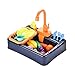 Perfeclan Juguetes de Fregadero, lavavajillas eléctrico, Juguete con Agua Corriente, Juego de Juguetes de Cocina de simulación, con Playfood y Grifo de Trabajo, - Azul