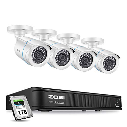 ZOSI H.265+ Home Security Camera System 1080p,CCTV DVR 8 Channel with Hard Drive