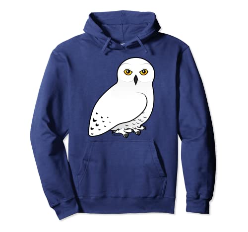 Cute Snowy Owl Cartoon Bird Snow Owl Gift Idea Pullover Hoodie